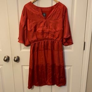 Red orange Dolan sleeves dress